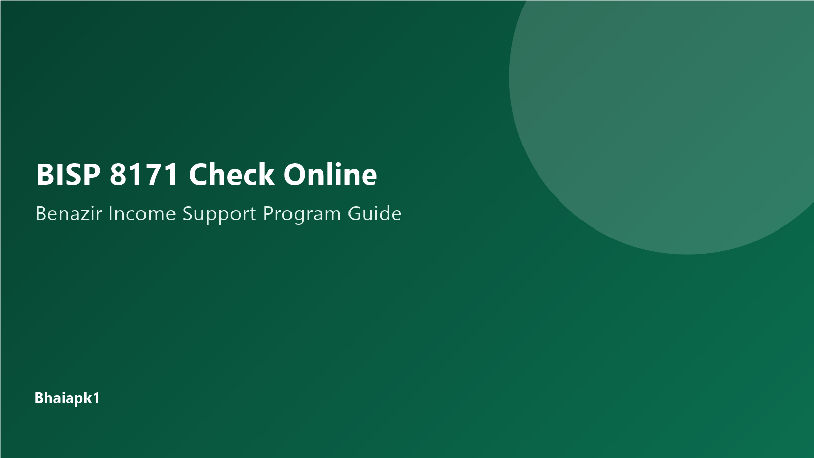 BISP 8171 Check Online 2026: How to Check Your Benazir Income Support Program Status